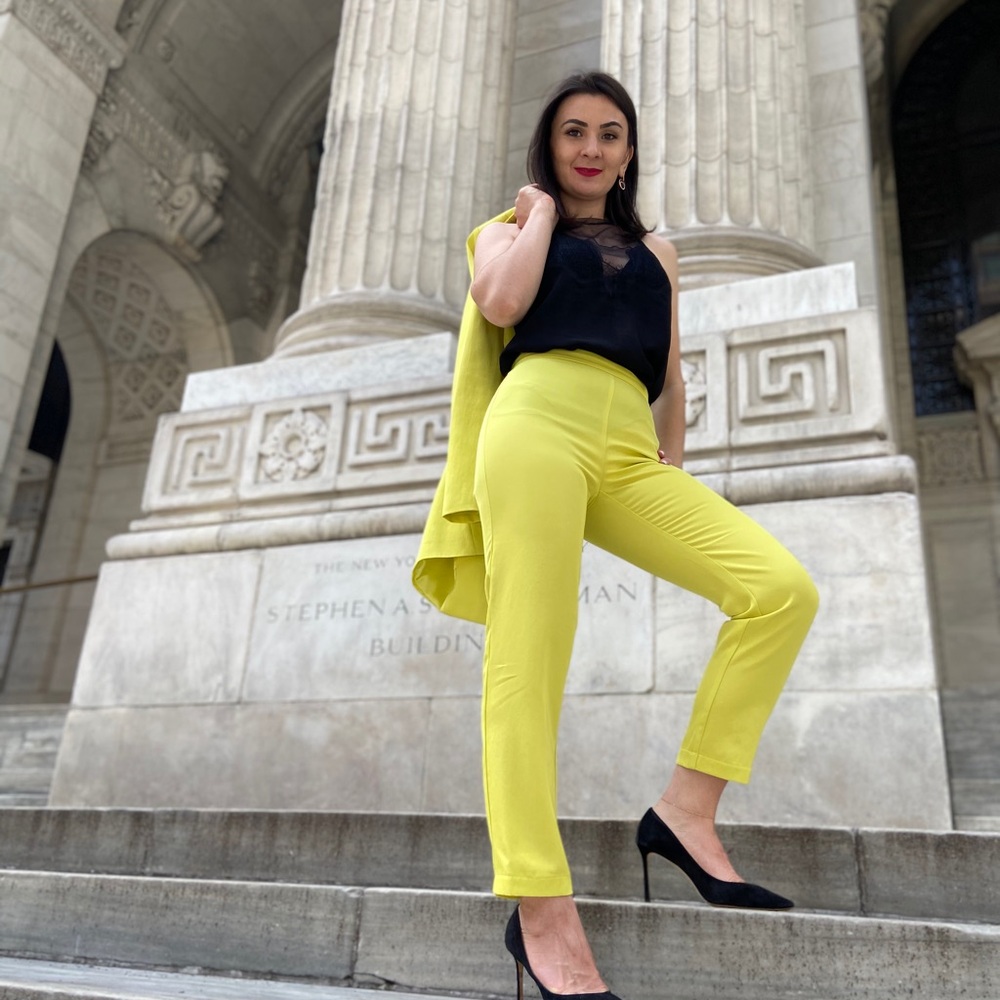 Pinko vibrant Yellow Straight Leg Pants